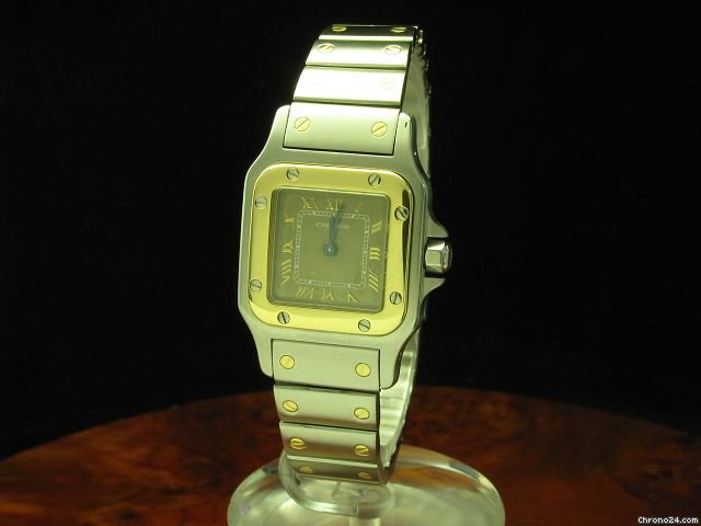 Cartier Santos Galbee 18kt 750 Gold / Edelstahl Damenuhr watches