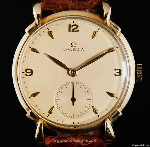 Omega 18k Y/G Champagne Dial Large Size Gents 1960s watches