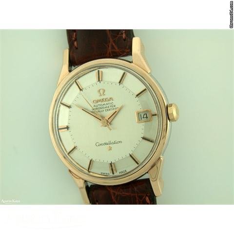 Omega Constellation Rose gold-capped automatic on strap watches