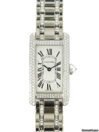 Cartier 18k white gold ladies Tank American watches