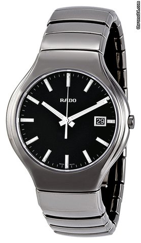 Rado True Black Dial Platinum-tone Ceramic Ladies Watch R27654162 watches