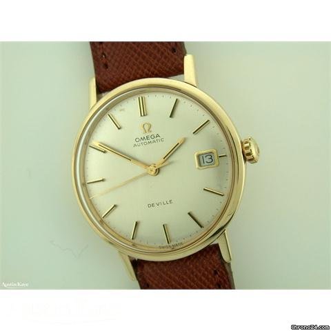 Omega De Ville 9ct Gold automatic on strap watches