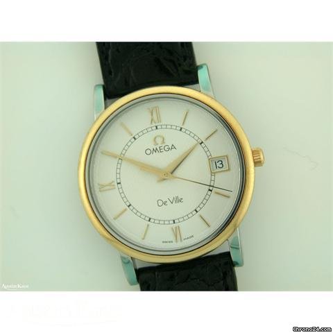 Omega De Ville bi-colour quartz on strap watches