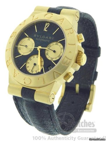 Bulgari Men's Diagono CH35G Automatic Chronograph Date 18K Gold Watch watches