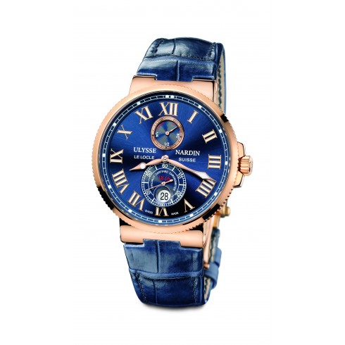 Ulysse Nardin Maxi Marine Chronometer 18kt Rose Gold Blue Men's Watch 266-67-43 watches