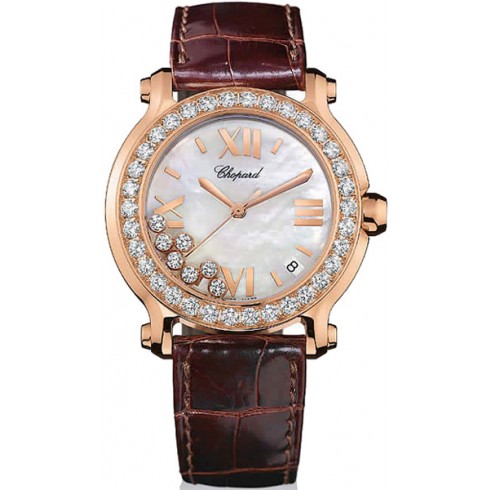 Chopard Happy Sport 18k Rose Gold and Diamond Watch 277473-5002 watches