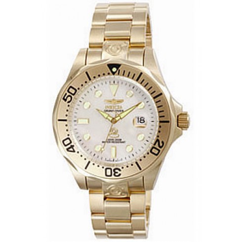 Invicta Grand Diver Gold-Tone Mother-of-Pearl GT Men's Watch 3052 watches