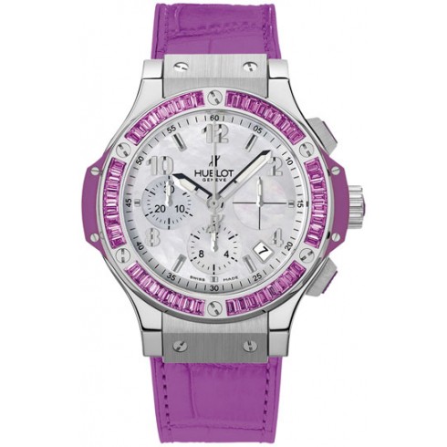 Hublot Tutti Frutti Mother of Pearl Dial Automatic Purple Rubber Alligator Unisex Watch 341.SV.6010.LR.1905 watches