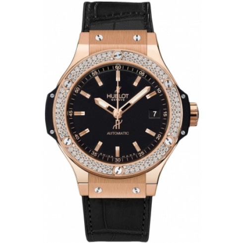 Hublot Big Bang Black Dial Automatic 18K Rose Gold Black Alligator Men's Watch 365.PX.1180.LR.1104 watches