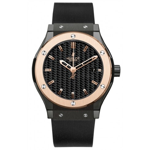 Hublot Classic Fusion Black Carbon Fiber Automatic Black Rubber Men's Watch 542.CP.1780.RX watches