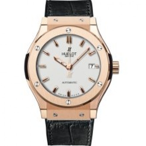 Hublot Classic Fusion Opalin Dial Automatic Black Alligator Rubber Watch 565.PX.2610.LR watches