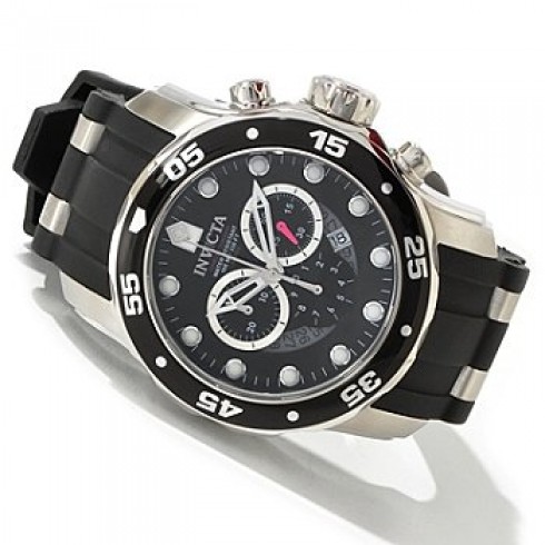 Invicta Men Pro Diver Ocean Master Chronograph BlackmDial Black Rubber Watch 6977 watches
