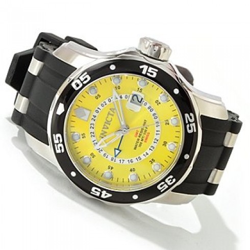 Invicta Men's Pro Diver Scuba Swiss GMT Yellow Dial Watch 6988 watches