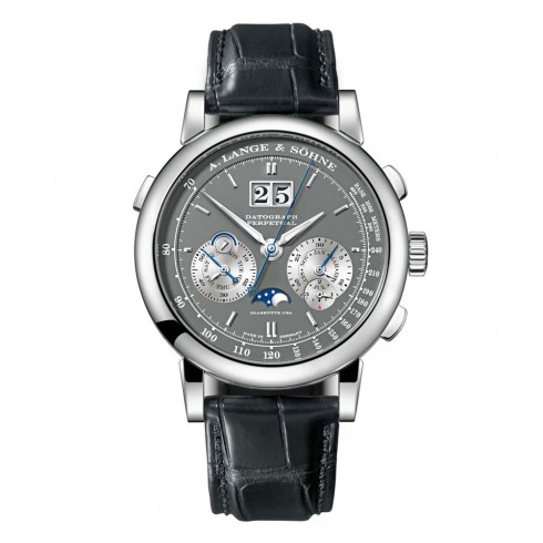 A. Lange and Sohne Datograph Perpetual Grey Dial 18K White Gold Men's Watch 410.038 watches