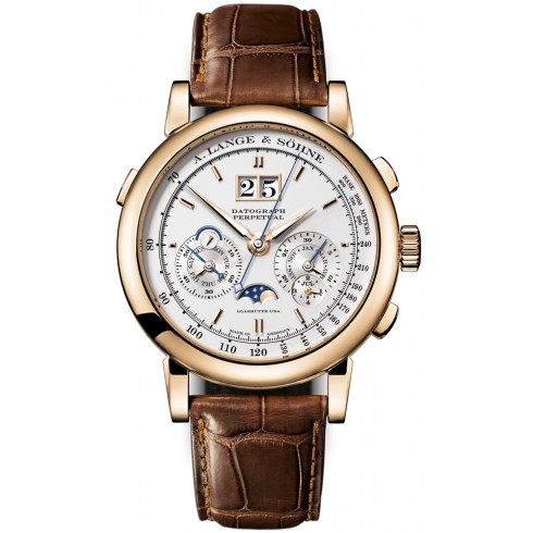 A. Lange and Sohne Datograph Perpetual Silver Dial 18K Rose Gold Men's Watch 410.032 watches