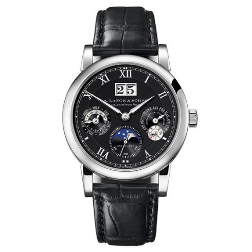 A. Lange and Sohne Langmatik Perpetual Black Dial 18K White Gold Men's Watch 310.026 watches