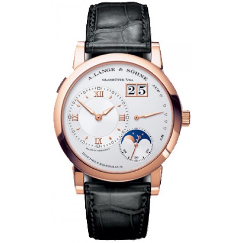 A Lange and Sohne Moonphase Silver Dial Black Leather Strap Men's Watch 109032 watches
