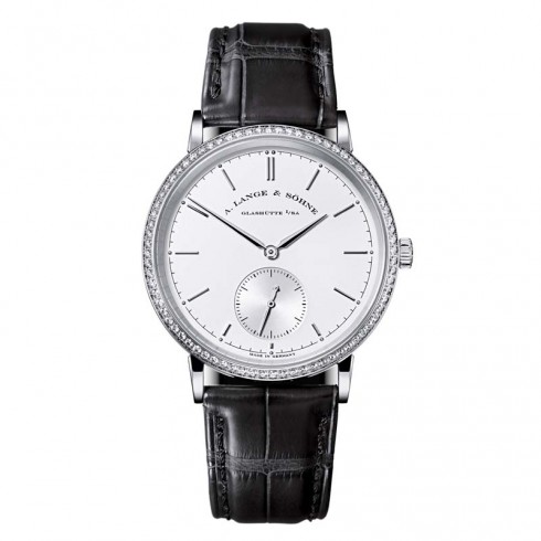 A. Lange and Sohne Saxonia Silver Dial 18K White Gold Diamond Automatic Men's Watch 842.026 watches