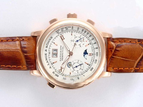 A.Lange Sohne Datograph Perpetual 410.032 41mm Mens Brown Crocodile Leather Strap Watch watches