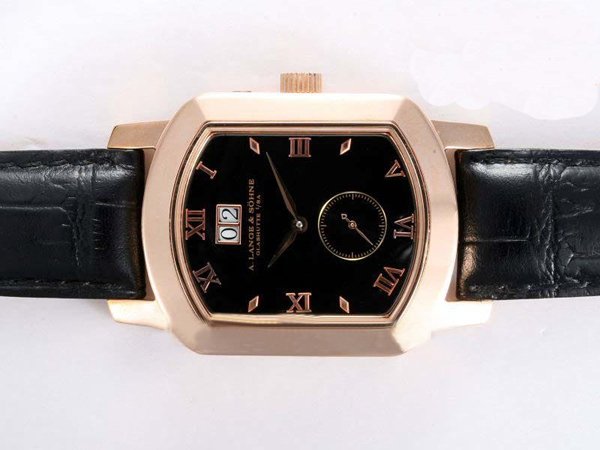A.Lange Sohne Grand Arkade 103.035 Black Dial Rectangle Rose Gold Case Watch watches