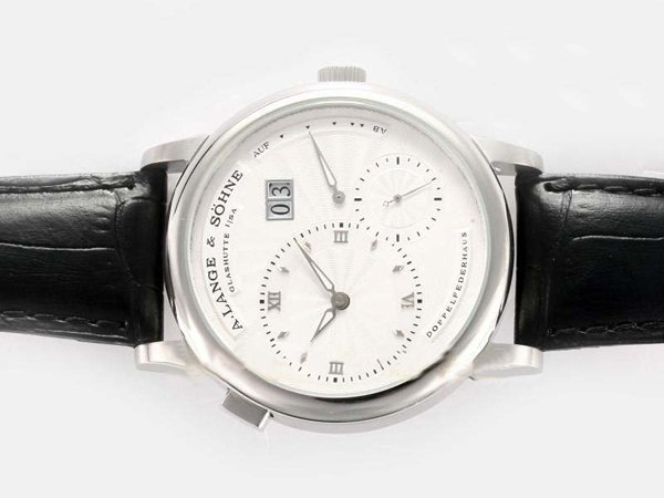 A.Lange Sohne Lange 1 101.025 38.5mm Black Cow Leather Strap White Dial Watch watches