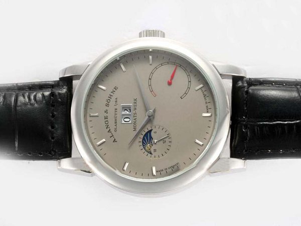 A.Lange Sohne Lange 31 130.025 Black Cow Leather Strap Grey Dial 45.9mm Watch watches