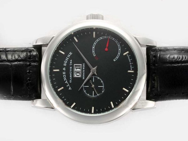 A.Lange Sohne Lange 31 130.025 Mens Black Cow Leather Strap Watch watches