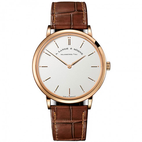 A. Lange & Sohne Saxonia Thin Manual Wind Silver Dial Brown Leather Men's Watch 211.032 watches