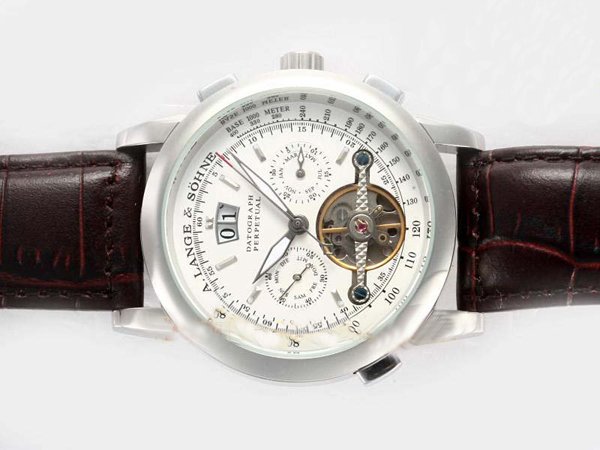 A.Lange Sohne Tourbograph Pour le Merite 701.005 Round Mens Brown Cow Leather Strap Watch watches