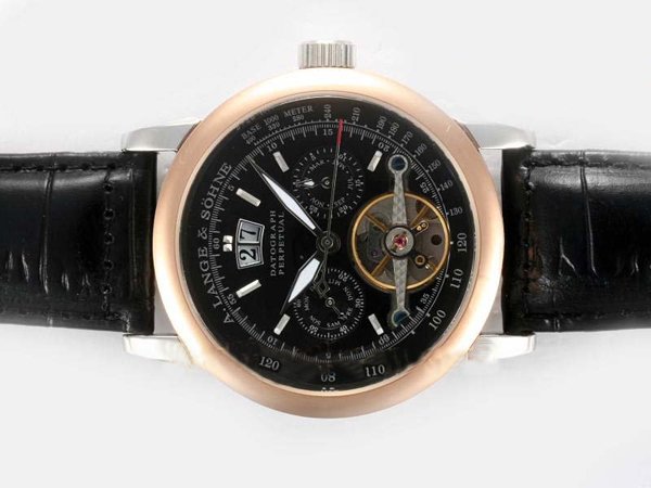 A.Lange Sohne Tourbograph Pour le Merite 702.025 41.2x14.3mm Manual Winding Black Dial Watch watches