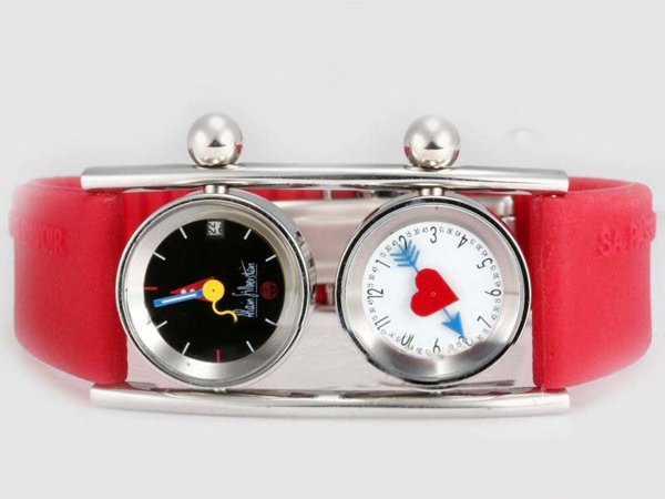 Alain Silberstein Karavan Moon KV12 Stainless Steel Bezel Red Rubber Strap Womens Watch watches