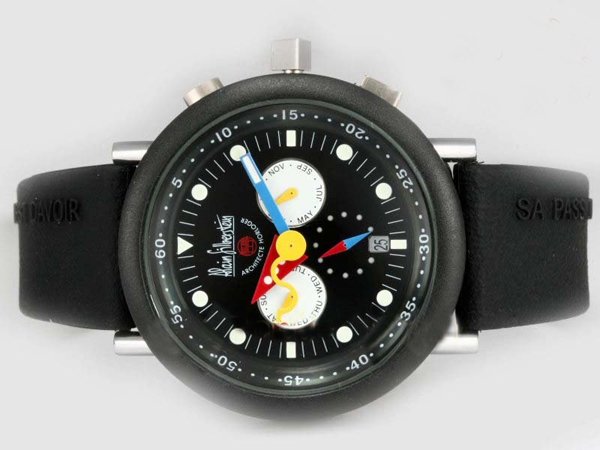 Alain Silberstein Klassik Krono Bauhaus KA63 Black Dial Round Watch watches