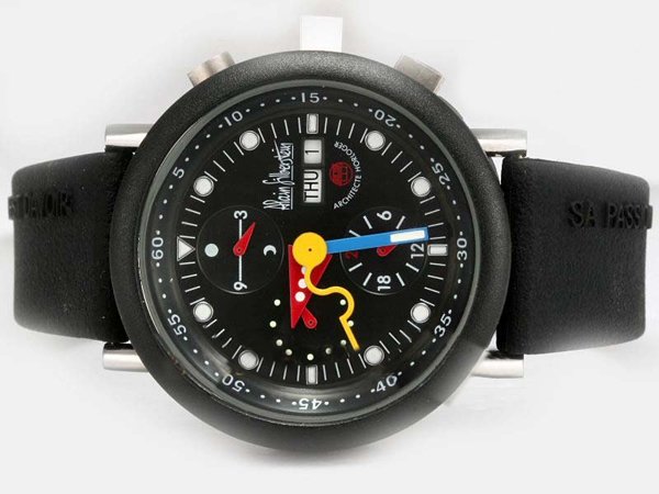 Alain Silberstein Klassik Krono Bauhaus Krono B2 Black Storm Mens 40mm Stainless Steel Case Watch watches