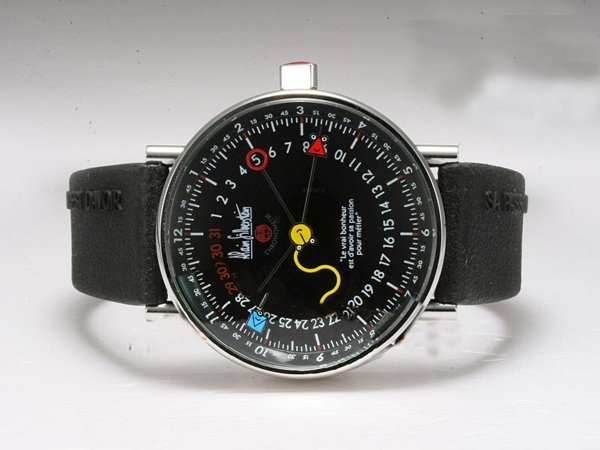 Alain Silberstein Klassik Krono Bauhaus Pikto Smileday Round Automatic Watch watches