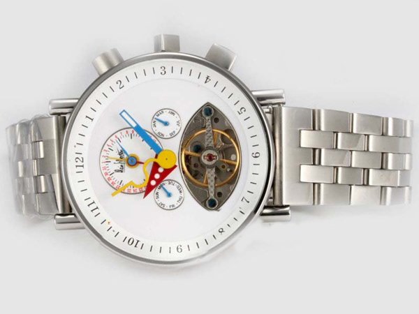 Alain Silberstein Tourbillon D art Tourbillon Cuir Tricolor 2 Automatic White Dial Round Watch watches