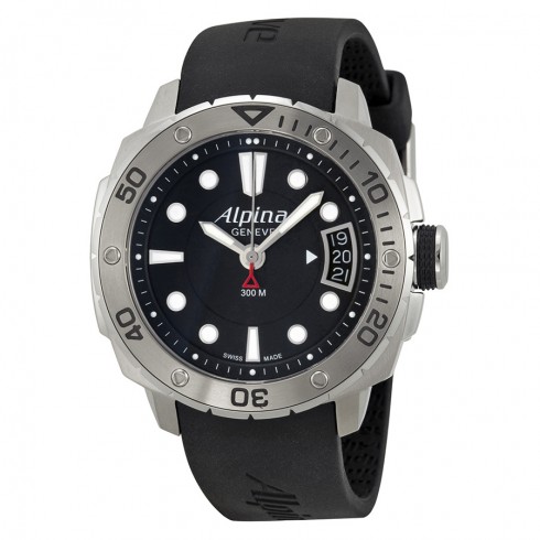 Alpina Adventure Diver Black Dial Black Rubber Strap Men's Watch AL240LB3V6 watches