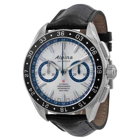 Alpina Alpiner 4 Chronograph Automatic Silver Dial Leather Men's Watch AL-860AD5AQ6 watches