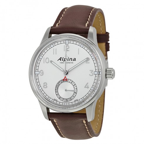 Alpina Alpiner Manufacture Silver Dial Brown Leather Men's Watch AL-710S4E6 watches