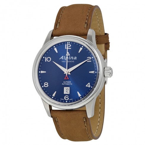 Alpina Alpiner Sunray Navy Dial Glove Leather Strap Men's Watch AL-525N4E6 watches