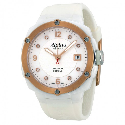 Alpina Avalanche Extreme White Dial Rubber Strap Ladies Watch AL240MPWD3AEC4 watches