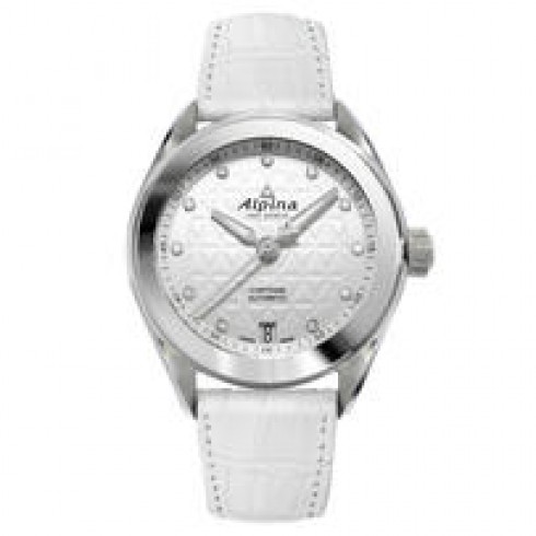 Alpina Comtesse Automatic Sport White Dial White Crocodile Leather Band Men's Automatic Watch AL-525STD2C6 watches
