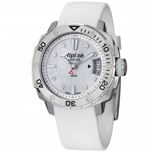 Alpina Extreme Diver 300 White Dial White Rubber Strap Ladies Watch AL240LSD3V6 watches