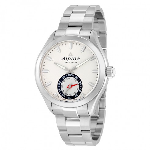 Alpina Horological Smartwatch Silver Guilloche Dial Stainless Steel Men's Watch AL-285S5AQ6B watches