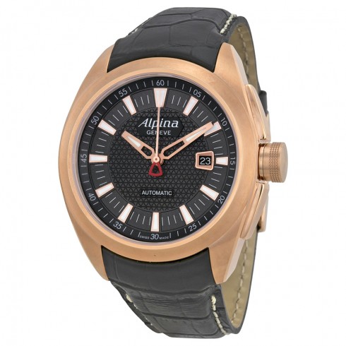 Alpina Nightlife Club Automatic Black Dial Leather Strap Men's Watch AL525B4RC4 watches