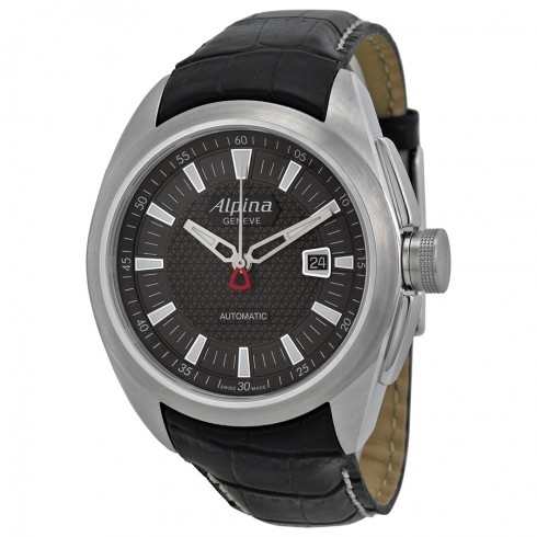 Alpina Nightlife Club Automatic Dark Grey Dial Black Leather Men's Watch AL525B4RC6 watches