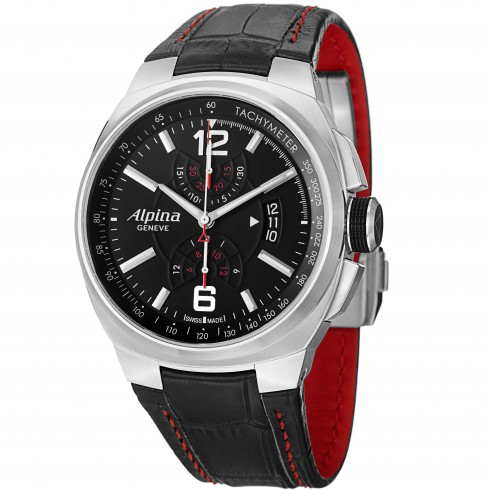 Alpina Racing Chronograph Black Dial Black Leather Men's Watch AL725AB5AR26 watches