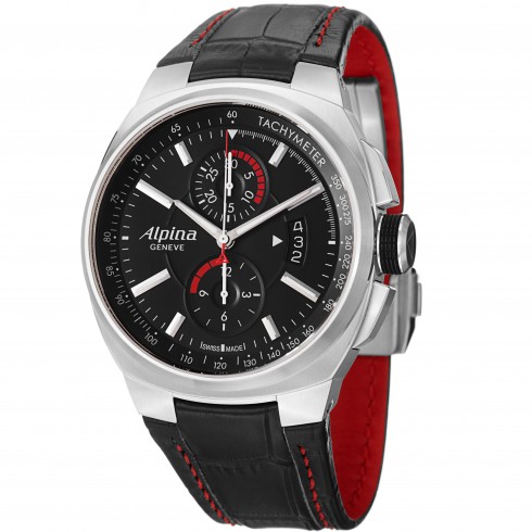 Alpina Racing Chronograph Black Dial Black Leather Men's Watch AL725B5AR26 watches