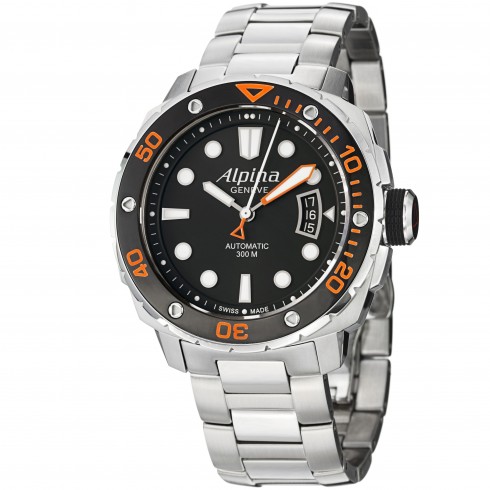 Alpina Seastrong Diver 300 Automatic Black Dial Steel Men's Watch AL-525LBO4V26B watches