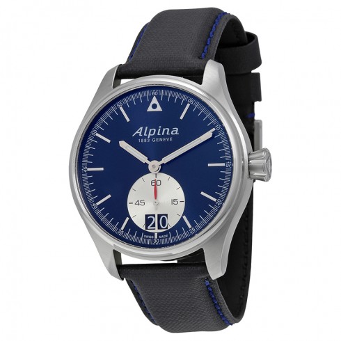 Alpina Startimer Pilot Big Date Black Blue Dial Black Leather Men's Watch AL-280NS4S6 watches