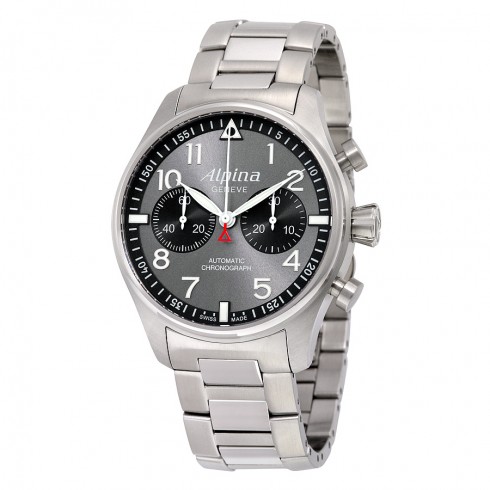 Alpina Startimer Pilot Chronograph Antracite Sunray Dial Stainless Steel Men's Watch AL-860GB4S6B watches